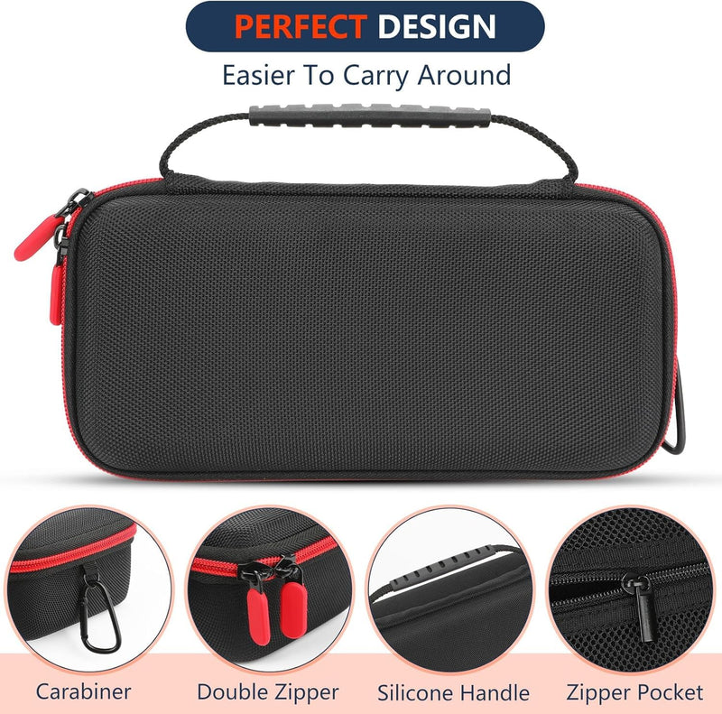 [Australia - AusPower] - Asthma Inhaler Case,Portable Nebulizer Case,Travel-Ready Organizer with Mesh Pocket,Double Zippers,Silicone Handle,Nebulizer Case for Kids and Adults,Stylish Black,Case Only 