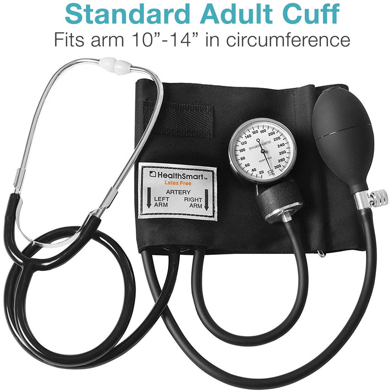 [Australia - AusPower] - HealthSmart Manual Blood Pressure Monitor, Self Taking Blood Pressure Kit, With Standard Cuff Size 1 ADULT 
