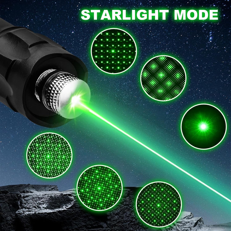 Green Laser Pointer High Power, Green Laser Pointer Indicator Light, Long Range Pointer for Hiking, USB Charge