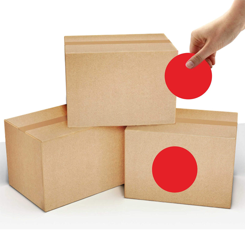 PARLAIM 3 Inch Round Color-Code Dot Stickers, 500 Color Coding Circle Labels per Roll Dispenser Box for Inventory, Red 1 Roll-500PCS