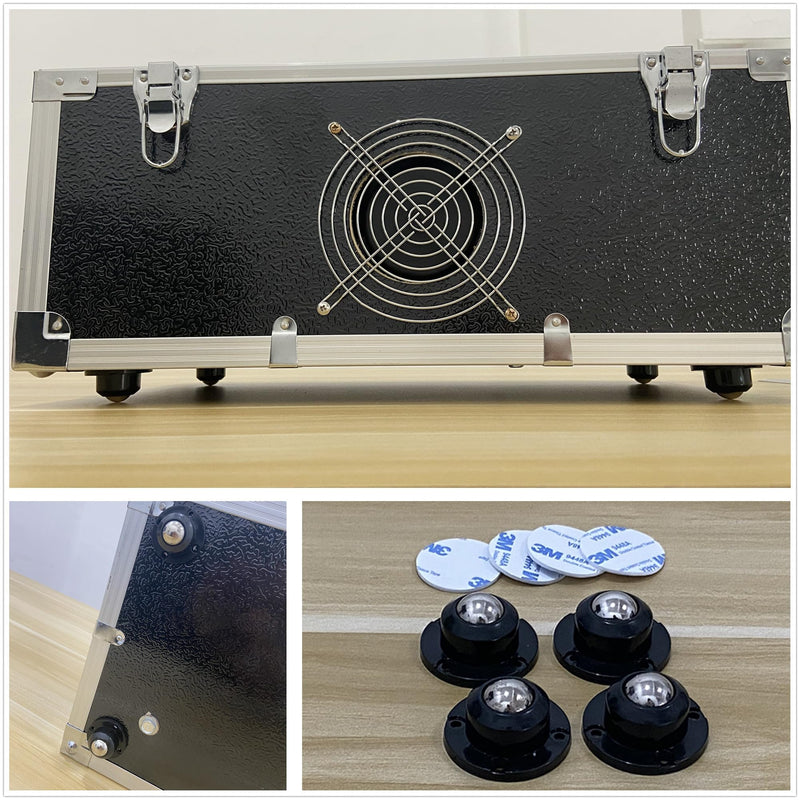 [Australia - AusPower] - PlusRoc 8 Pack Self Adhesive Caster Wheels 1 Inch For Furniture Bucket, Load Capacity 28LBS Per Wheel, Low Profile Swivel Paste Universal Wheels For Small Appliance Storage Bins Steel Ball 8.0 