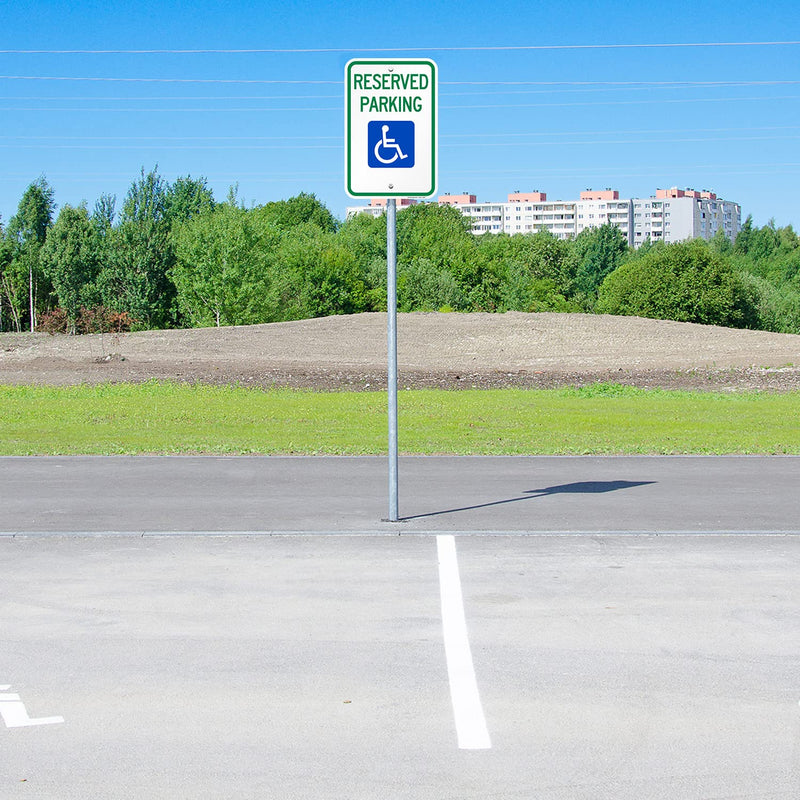 "Reserved Parking" Federal Handicap Parking Sign By SmartSign | 12" x 18" Aluminum 12" x 18" Non-Reflective Aluminum