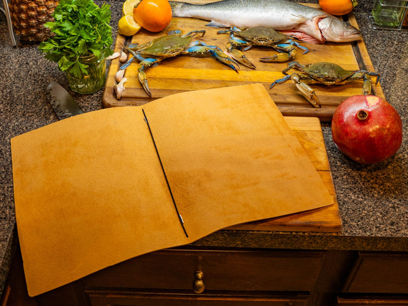 [Australia - AusPower] - Leather Menu Cover with Elastic String Holder (Natural, 8.5 x 11) Natural 