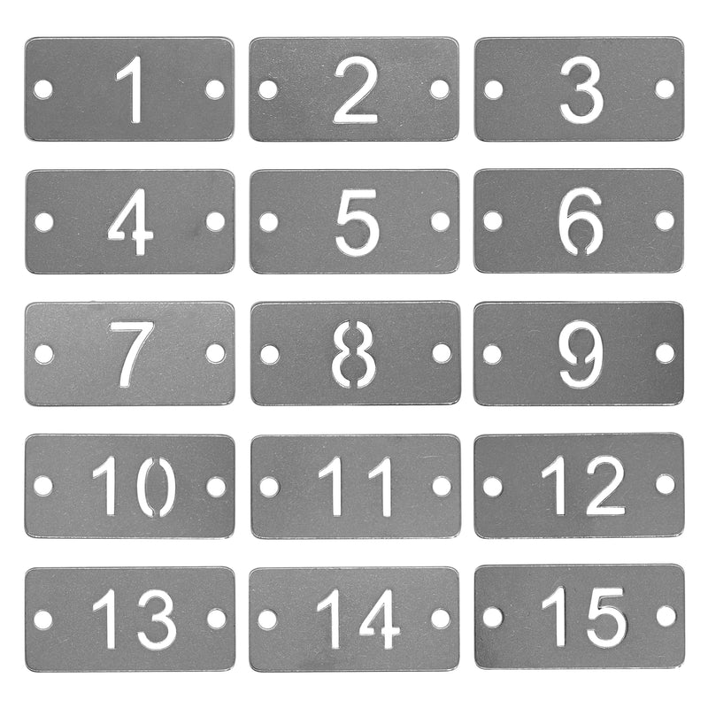 Rectangle Metal Hollowed Numbered Tags - Stainless Steel Key Tags (51-100) 51-100