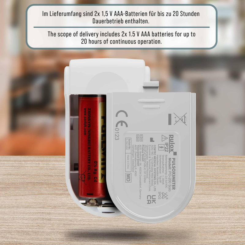 Pulox PO-200 Solo Pulse Oximeter Grey for Measuring SpO2, Pulse and PI | With precision indicator for reliable control of oxygen saturation, heart rate and perfusion index