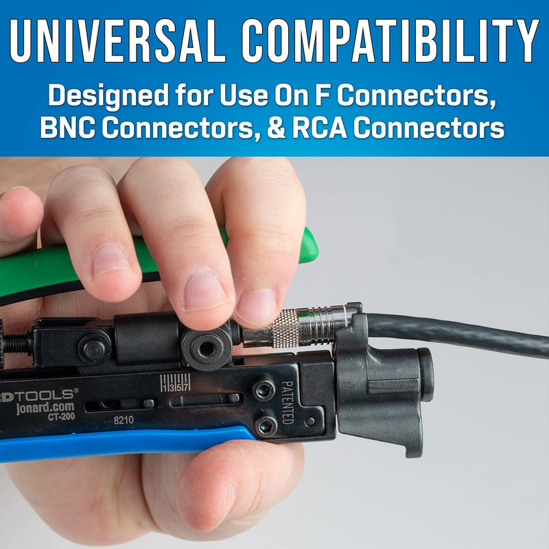 Jonard Tools CT-200, Universal Compression Tool with Dual Head for Coaxial Cable F Connector