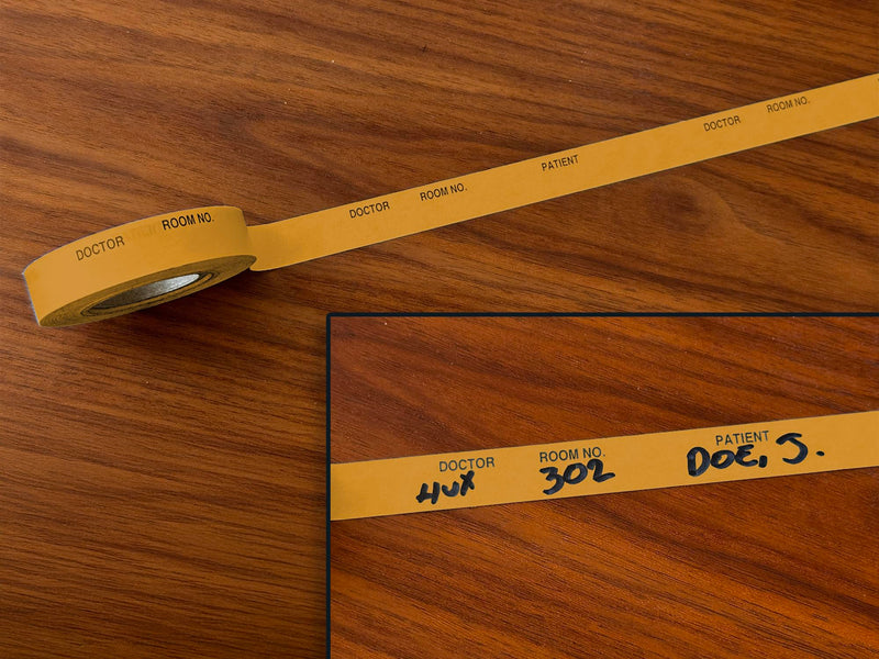 Chromalabel 1/2" x 500" Removable Color Coded Patient Chart Tape, Doctor, Room No. - Copper 1/2" x 500"