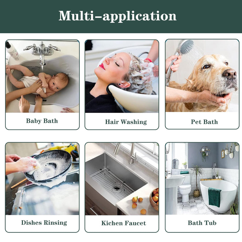 Tub faucet spayer attachment,Bathtub Shower Head Sink-Faucet with 5 Adapters, 79" Hose for Pet Dog Rinse, Baby Bath & Hair washing, ON/OFF Extension for Tub Faucet, Utility Sink, Garden,Bathroom