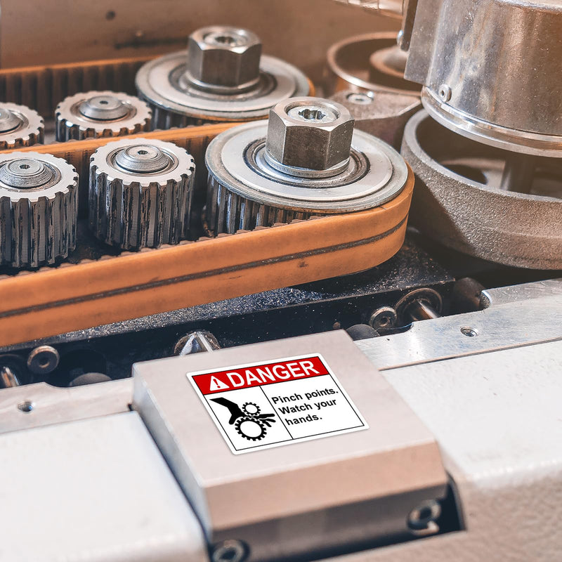 [Australia - AusPower] - 50 Pcs Pinch Points Danger Labels - 5 x 3.5 Inch OSHA Safety Watch Your Hands Vinyl Warning Stickers for Workplace Warehouse, Machine and Equipment 