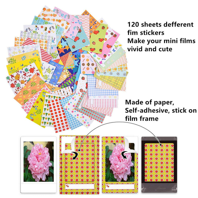 [Australia - AusPower] - Colorful Bundle Kit Accessories Set Compatible with Instax Mini 12 11 9 8 90 70 Camera, Accessory Include Film Stickers, Desk Frames, Hanging Frame 