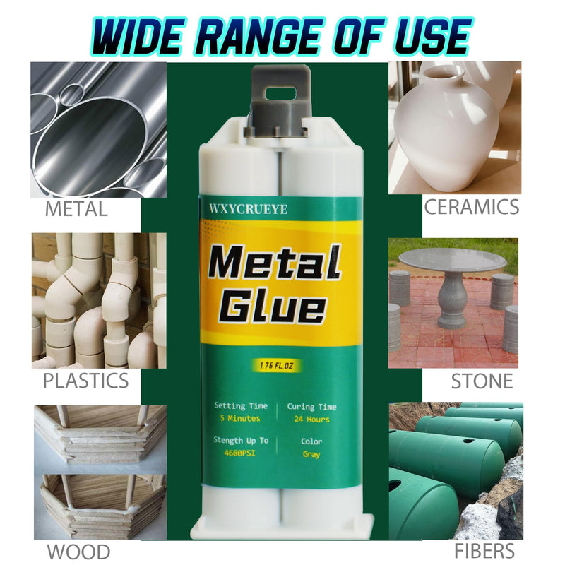 [Australia - AusPower] - Metal Glue, 1.76oz Epoxy Welding for Metal, High Strength Bonds Metal to Metal, Weld Metal Repair Glue for Metal Plastic Steel Ceramics Fiberglass Car Automotive for Body Filler Putty, adhesives Metal Glue 1 PCS 