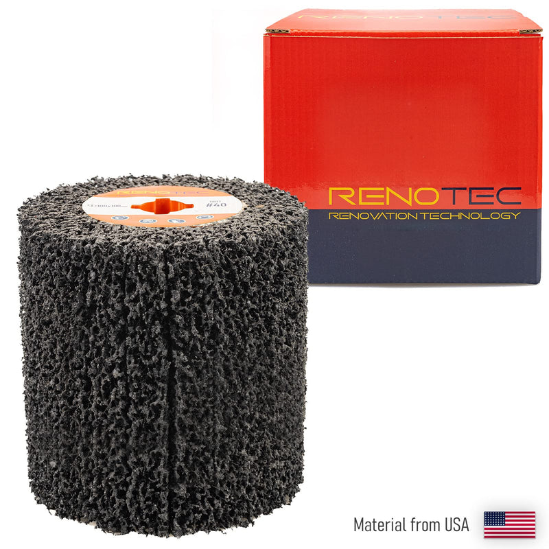 [Australia - AusPower] - Black Cleaner Flap Wheels, Strip Drum, 110x100mm, 4 inch, for Pickling, Removing Rust, Paints, enamels, oxidations. for Burnishing Polishing Machine (40 GRIT) Strip Drum #40 