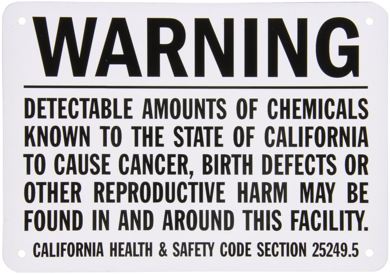 SmartSign - U9-1180-NA_7x10 -U9-1180-NA California Prop 65 Warning Sign By | 7" x 10" Aluminum - Black on White 7" x 10"