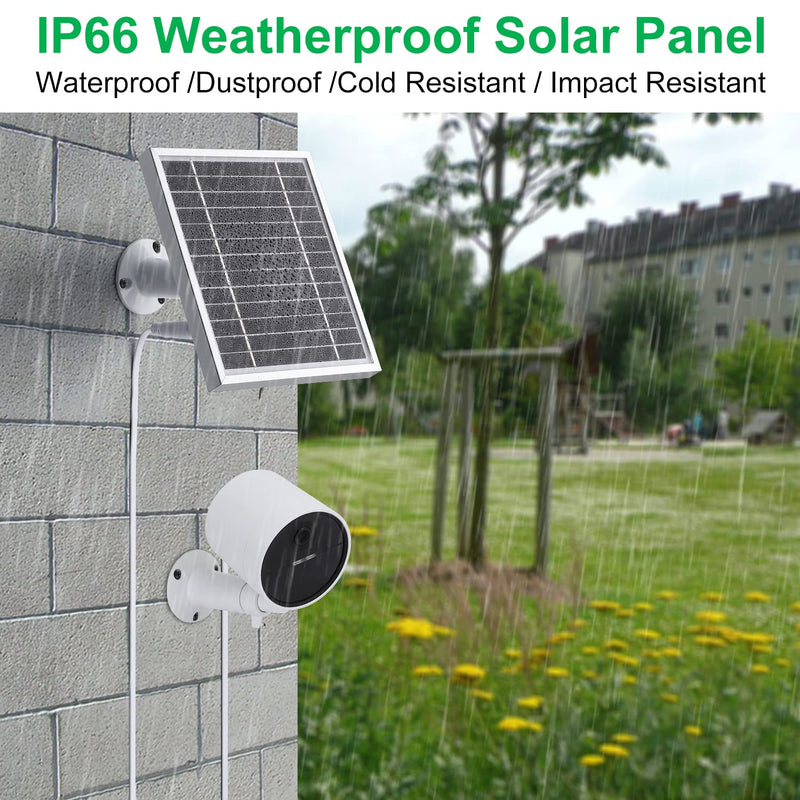 [Australia - AusPower] - Solar Panel Compatible with SimpliSafe Outdoor Security Camera,Power Your SimpliSafe Outdoor Camera continuously, AL Alloy Frame Durable and Sturdy - Silver 