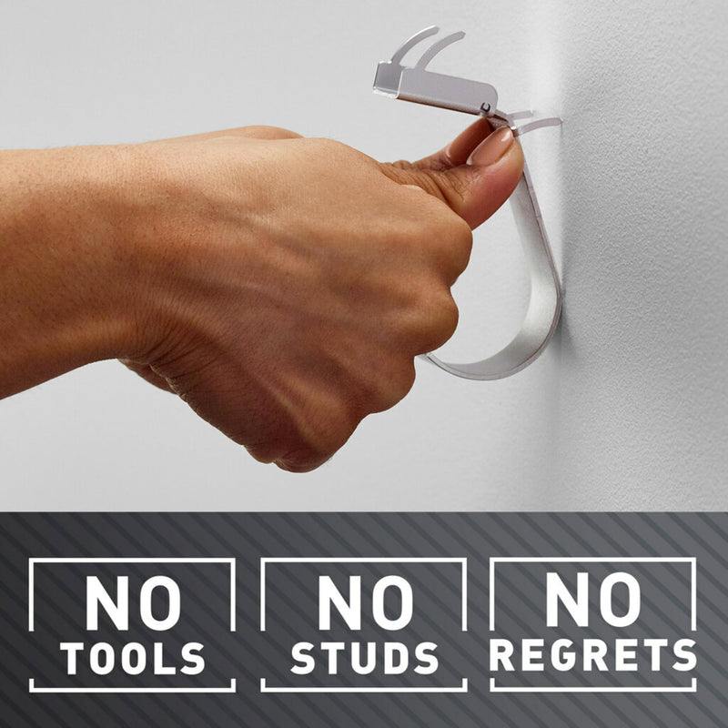 3M CLAW 15 lb. 2 Drywall Silver Hooks & 2 Extra Picture Hangers, Heavyweight Hanging Solution for Backpacks, Jackets, Pictures and Room Decor, Cute Wall Hooks - 4 Pack 15 lb.