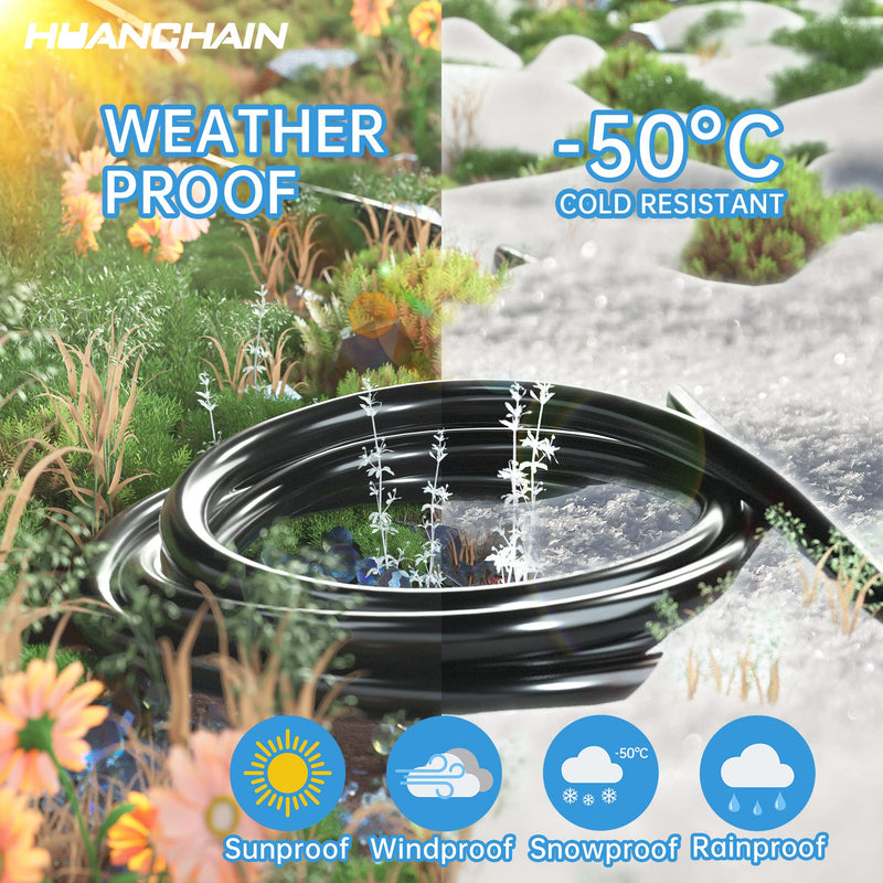 [Australia - AusPower] - HUANCHAIN Indoor Outdoor Black Extension Cord 25 ft Waterproof, 16/3 Gauge Flexible Cold-Resistant Appliance Cord Outside, 13A 1625W 16AWG SJTW, 3 Prong Heavy Duty Electric Cord, ETL 