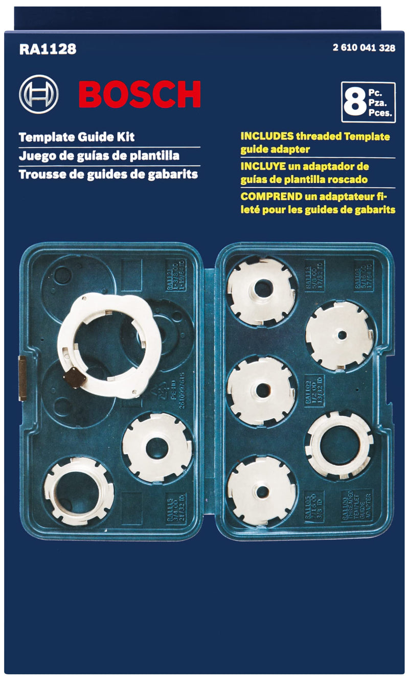 [Australia - AusPower] - Bosch RA1125 7 Piece Stencil Guide Kit for Milling Machines 8 Piece Set 