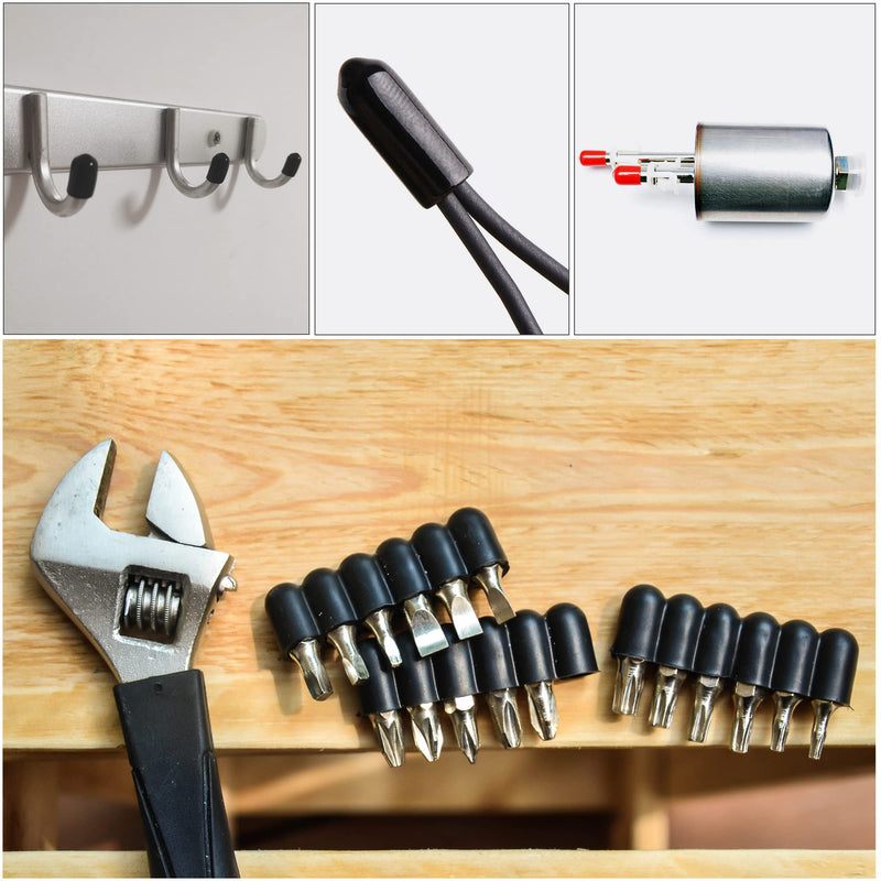 [Australia - AusPower] - uxcell 25pcs Round Rubber End Caps 1/4" 3/8" 1/2" 3/4" 7/8" Black Vinyl Cover Screw Thread Protectors Assortment Kit 1/4" 3/8" 1/2" 3/4" 7/8" 25 