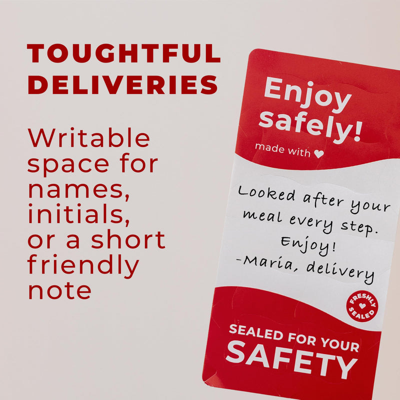Tamper Evident Writable Delivery Labels 2” x 4” – Tamper Proof Stickers for Food Delivery Takeaway Box - 500 Food Safety Stickers with Easy Tear-Off – Strong Adhesive Seal Stickers for Food Delivery 2 x 4"