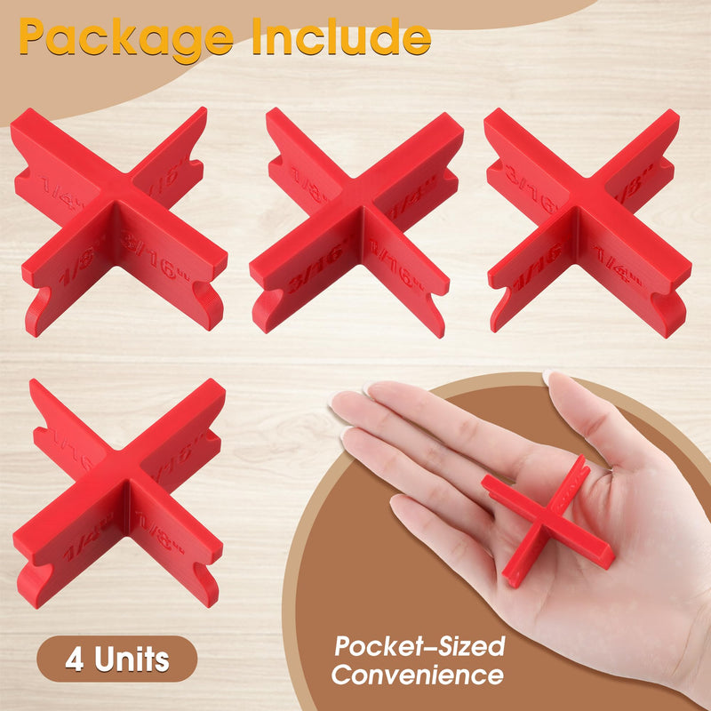 [Australia - AusPower] - Saillong 4 Pack Deck Spacers with 4 Thicknesses 1/16", 1/8", 3/16", 1/4", Durable PC Plastic Deck Board Jig Spacers Clamp, Decking Spacing Tool for Pressure Treated Lumber, Composite PVC Board 