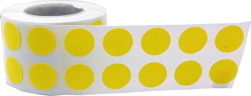 Hot Yellow Color Coding Labels for Organizing Inventory 0.50 Inch Round Circle Dots 1,000 Total Adhesive Stickers On A Roll