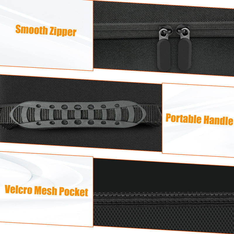 EVA Hard Shell Travel Case for Smart Nebulizers & Asthma Inhalers - Portable Carrying Organizer with Mesh Top Compartment for Masks, Cables, Adult Breathing Device Accessories (Case Only) Black
