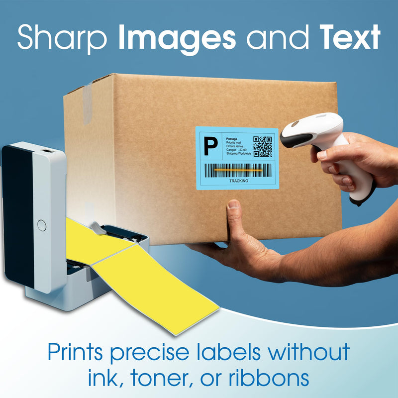 Spartan Industrial - 4" X 6" Yellow Direct Thermal Fanfold Labels (500 Count, 1 Stack) - Printable Postage Shipping Labels, Package Identification - Compatible with Zebra and Rollo Printers