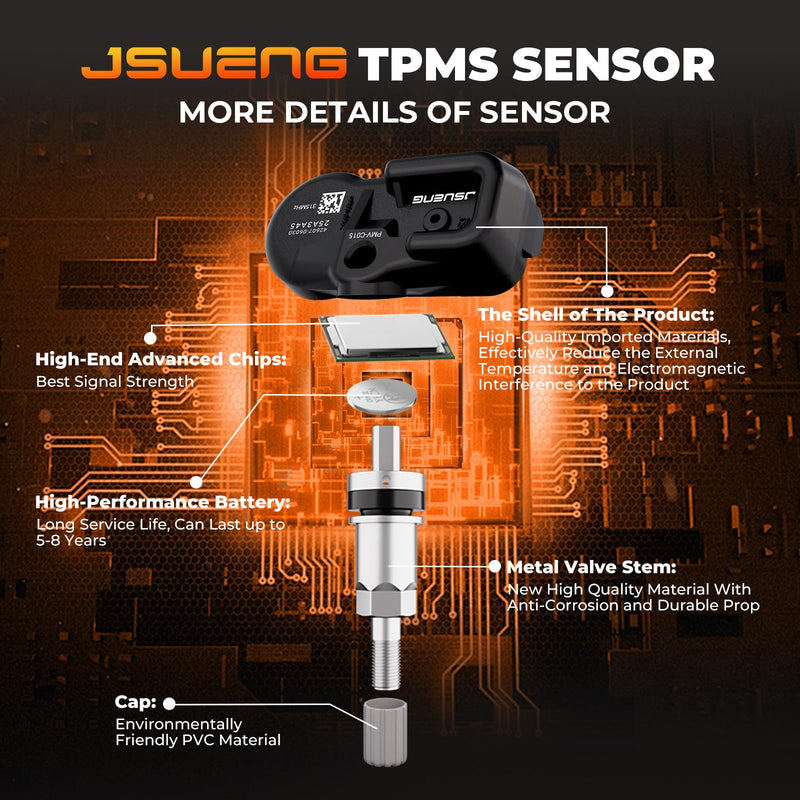 [Australia - AusPower] - 4-Pack Pre-programmed TPMS Sensor Tire Pressure Monitoring Sensor Compatible with Toyota Lexus, Camry Corolla, Avalon, RAV4, Prius, Tacoma, Tundra, C-HR, Venza, ES, GX, LC, LX, 315MHz 