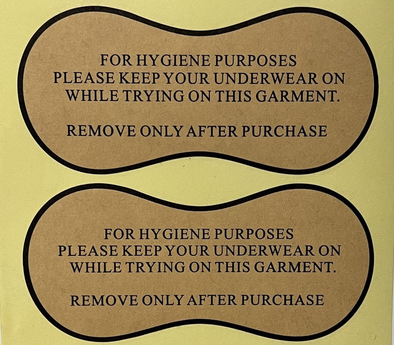 Adhesive Protective Hygiene Try On Stickers/Labels for Swimsuits, Swimwear and Lingerie. Panty Liner/Barrier (100, Eco-Friendly) 100