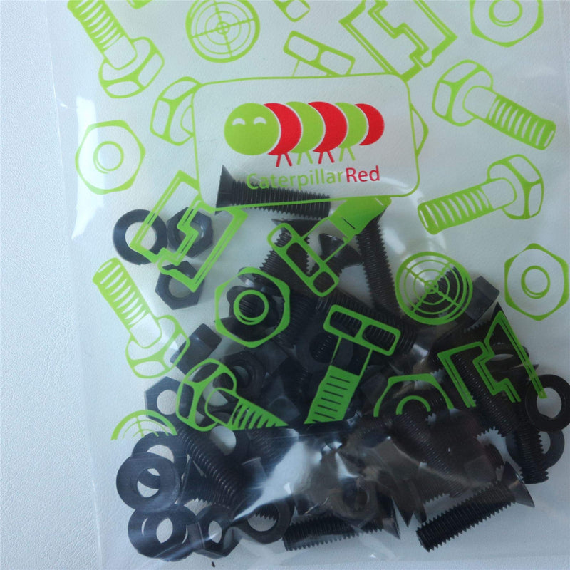 [Australia - AusPower] - 20 x Black Countersunk Screws Polypropylene (PP) Plastic Nuts and Bolts, Washers, M5 x 20mm, Anti-Corrosion, Chemical Resistant, (13/64 x 25/32 in) 