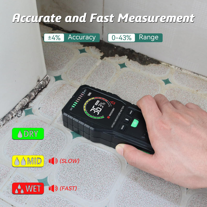 [Australia - AusPower] - Pinless Moisture Meters Non-Invasive Digital Wood Moisture Tester Water Leak Detector for Wall,Lumber, building,Firewood,Humidity Tester (Black_Case) Black_case 