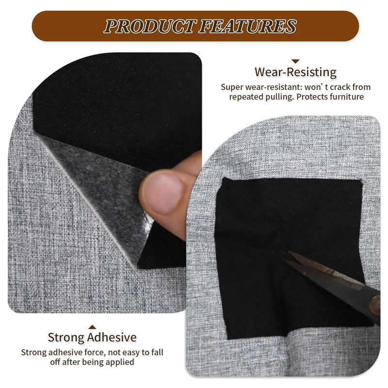 BSZHTECH Linen Repair Tape Self-Adhesive Fabric Repair Patch for Repairing Couch Sofas Headboards Chairs Pillows Curtains Couches Black 3.9x79 Inch 3.9X79IN