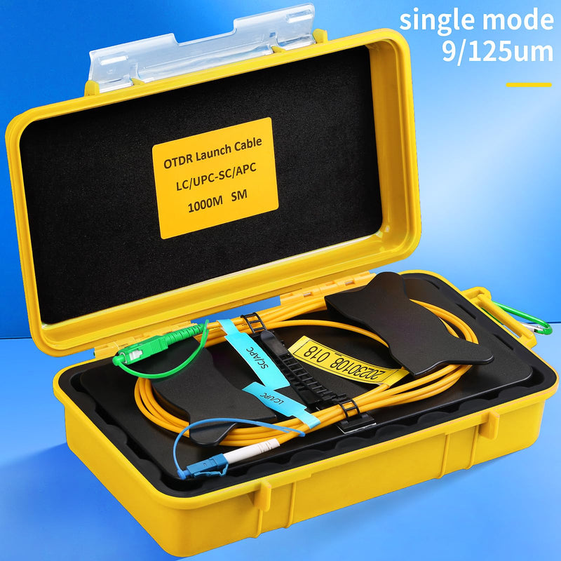 [Australia - AusPower] - OTDR Launch Cable Box SCAPC-LCUPC 1000m OTDR Transmission Cable Box Single Mode (9/125) SM Fiber Tester Extension Line Fiber Dead Zone Eliminator FTTH Testing Tool SCAPC-LCUPC 1KM 