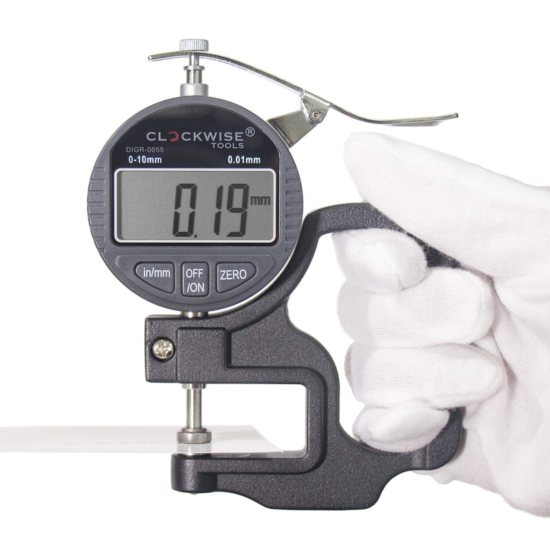 [Australia - AusPower] - Clockwise Tools Digital Thickness Gauge, DTGR-0055 0-0.4 inch/10mm, 0.0005"/0.01mm Resolution Resolution 0.0005"/0.01mm 