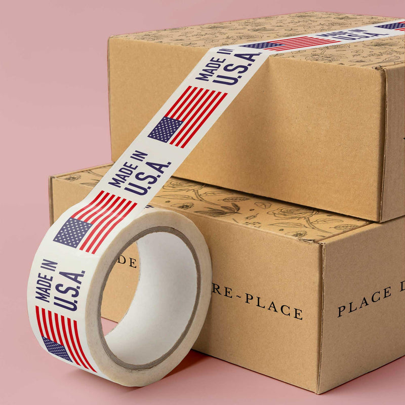 Warning Label Tape for Shipping, Caution Packaging Tape Roll for Parcel, Package, Cardboard, Boxes, HotMelt Sealing Packing Printing Tape 2" x 110 Yard (per roll) (Made in USA)