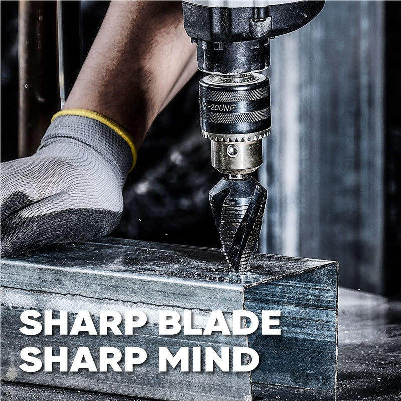 [Australia - AusPower] - toolant Four Spiral Flute Cobalt Step Drill Bit(Pro), 3/16" - 7/8"(12 Step Size) Impact Ready Unibit Step Drill Bit, 1/4" Hex Shank Step Bit for Metal, Stainless Steel, Aluminum, Plastic 3/16" - 7/8" 