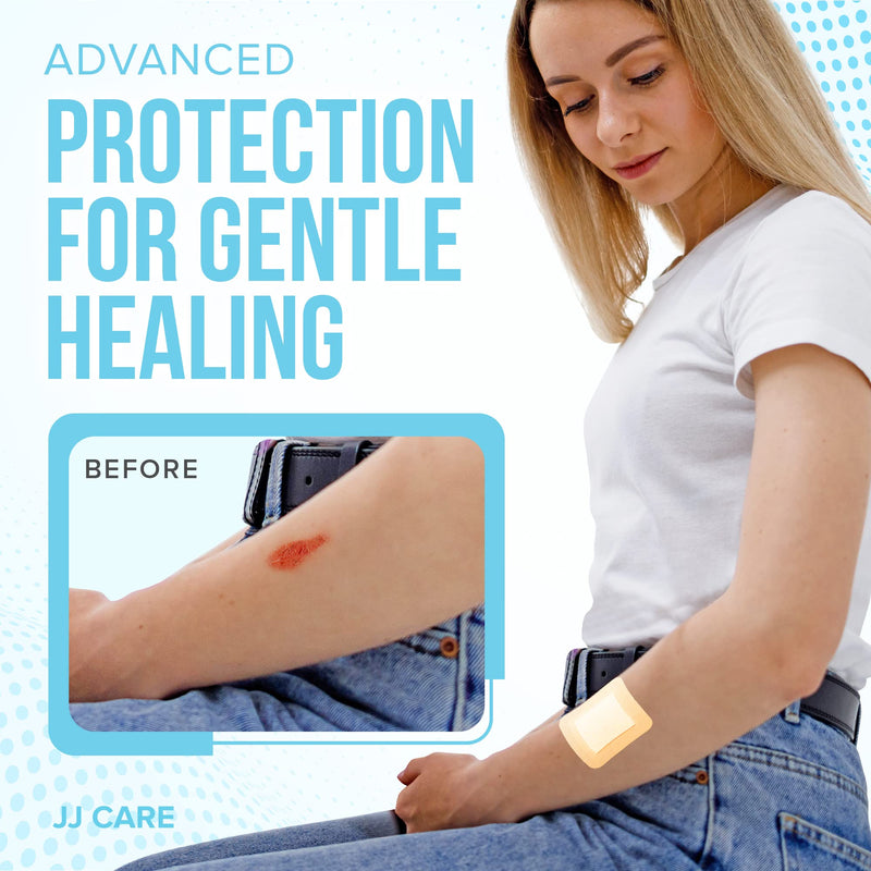 [Australia - AusPower] - JJ CARE Silicone Foam Dressing 2x2 [Pack of 10], Silicone Bandages for Wounds, Waterproof Wound Dressing with Silicone Adhesive Border, Absorbent Bed Sore Bandages for Wound Care 2x2 Inch (Pack of 10) 