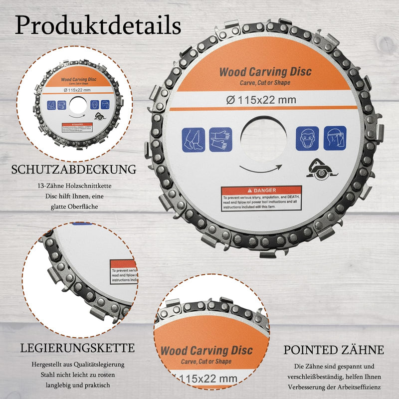 Milling Disc for Angle Grinder Wood Sanding Discs 100 mm, Rasp Disc, Wood Carving Disc, Milling Disc, Paint Cutter, Wood Cutter, Root Miller, Flex Disc, Tree Stump Mill, for Grinding, Milling