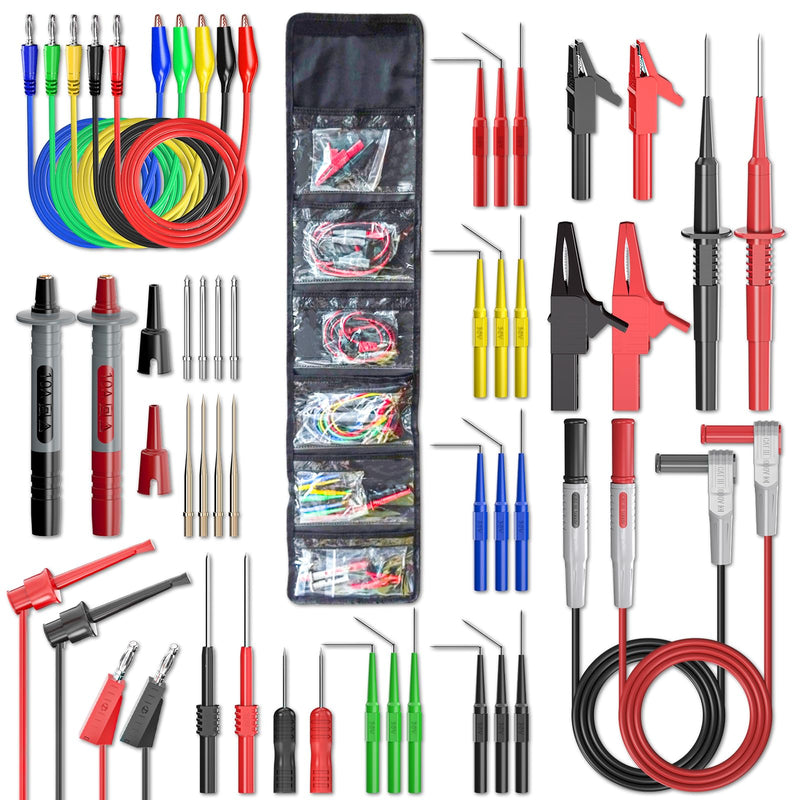 [Australia - AusPower] - Goupchn Multimeter Test Leads Kit with Replaceable Probes Set, Banana Plug to Test Hook Leads, Alligator Clips and Wire Piercing Probes for Electrical Testing, Automotive Diagnostic 47PCS 