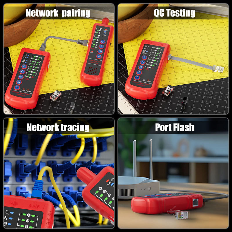 [Australia - AusPower] - U830 Network Cable Tester, Ethernet Cable Tester with PoE,NCV, Wire Tester RJ45 RJ11 CAT5 CAT6 Cable Tracker Line Finder Multifunction Wire Tracker with Earphone With NCV Function 