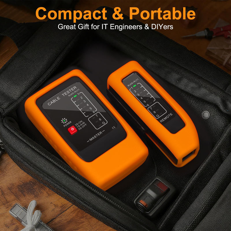 [Australia - AusPower] - Network Cable Tester and Ethernet Tester with POE Detection, 300m Remote RJ45 Tester for Cat5/Cat6 Cable, Automatically Checks Continuity, Open, Short, Crossover (Battery Not Included) Upgrade RJ45 Tester 