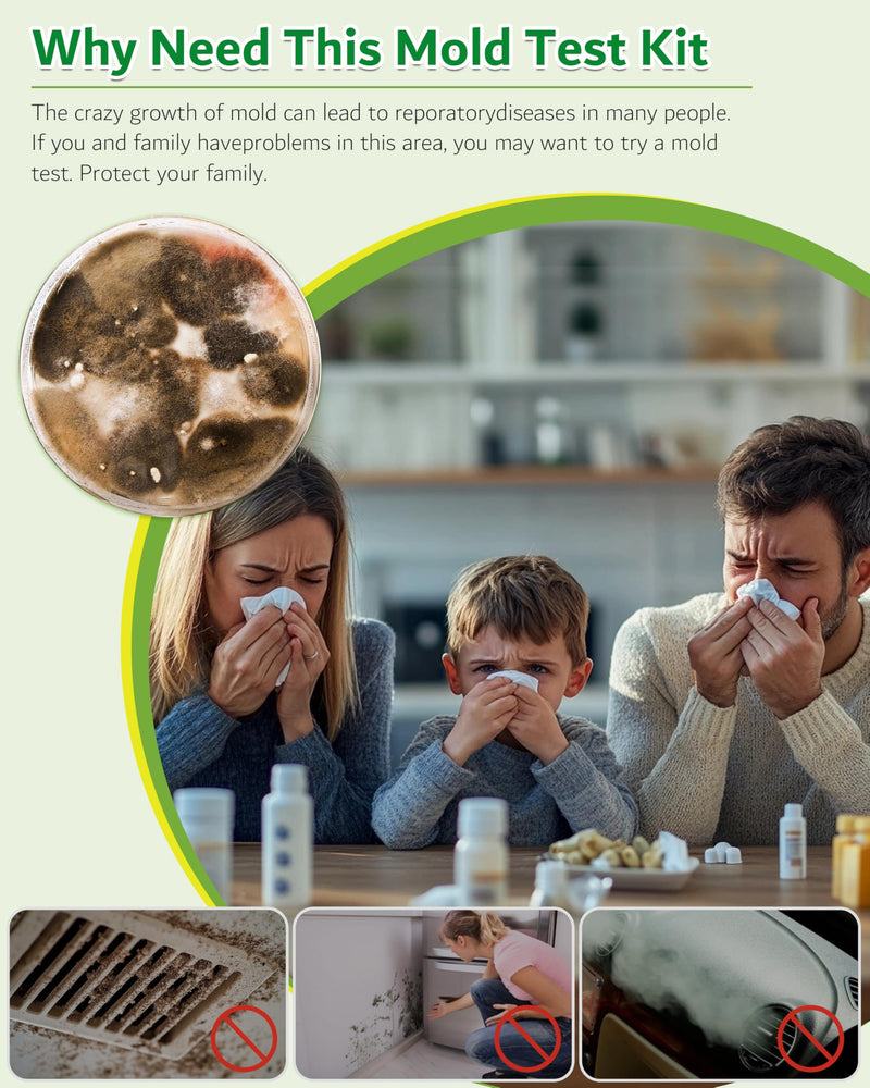 [Australia - AusPower] - Mold Test Kit for Home, 4 Detection Tests for HVAC, Surfaces & Indoor Air Quality, DIY Black Home Mold Detector Testing kit, Identification Guide & Free Lab Analysis Included 