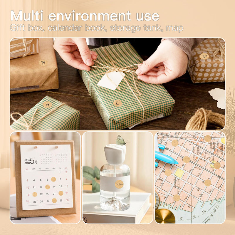 PARLAIM 1/2 Round Permanent Adhesive Color-Code Dot Stickers, 1000 Stickers Roll Dot Labels Dispenser Box Green Circle Labels Kraft 1 Roll-1000 Pack