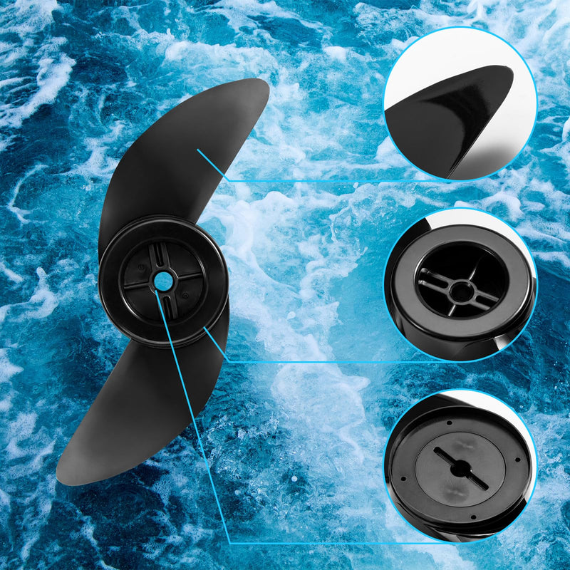 2 Pack Motor Boat Propellers,Electric Trolling Motor Outboard Propeller,Replacement Propeller Kit for Marine Boats & Fishing（Fits for ET44L /ET54L/D65L/T34） Propeller-2 Blades