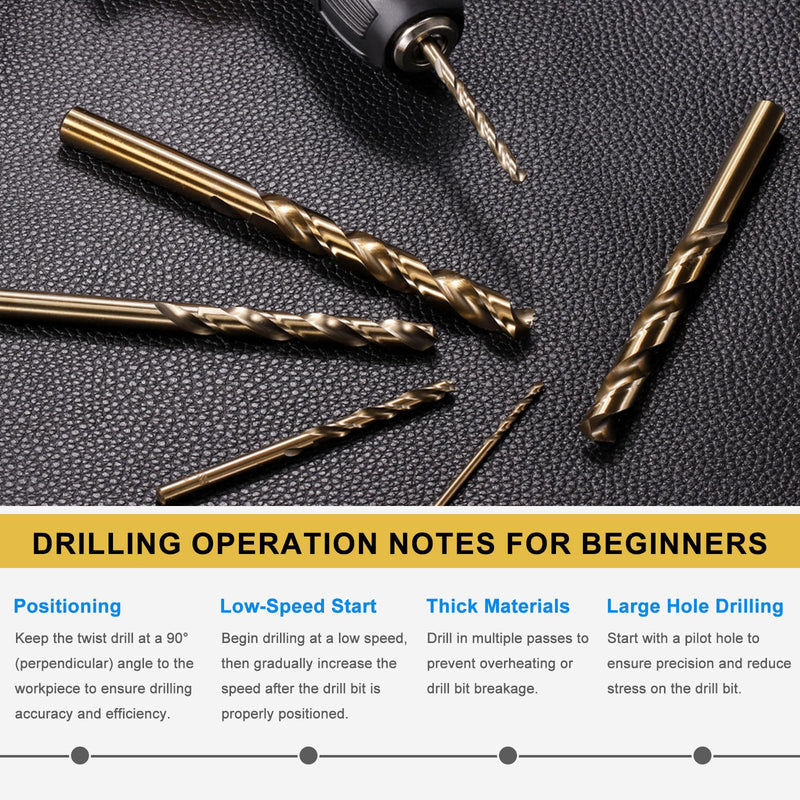 PATIKIL 11/32" Drill Bit, M35 Cobalt 5% High-Speed Steel Jobber Straight Shank 135° Gold Finish for Stainless Steel Hard Metal - 10 Pack 11/32"