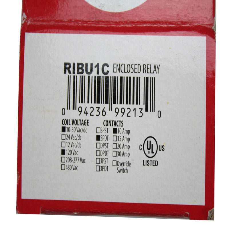 [Australia - AusPower] - RIBU1C Enclosed Pilot Relay, 10 Amp Spdt with 10-30 Vac/Dc/120 Vac Coil 