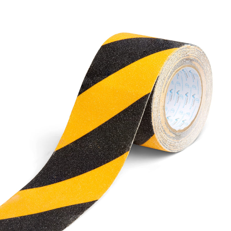 Blue Summit Supplies Anti Slip Tread Tape, 4 inch x 30 feet, Black and Yellow Stripe, Non Skid Safety Step Tread with Nonslip Grip, Provides Step Traction for Facility Safety, 1 Roll