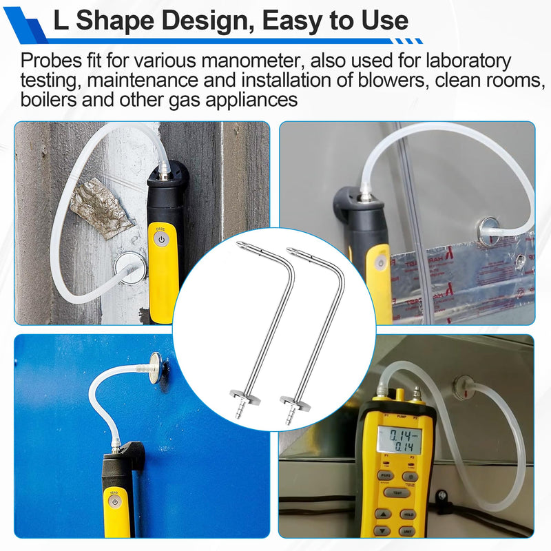 [Australia - AusPower] - Static Pressure Probes for Fieldpiece Manometers, HVAC Manometer Static Pressure Probes wtih Probes Tube Compatible with Many Dual Port Manometer - HVAC Pitot Tube 4/25 ID 40.55 Inch Long 