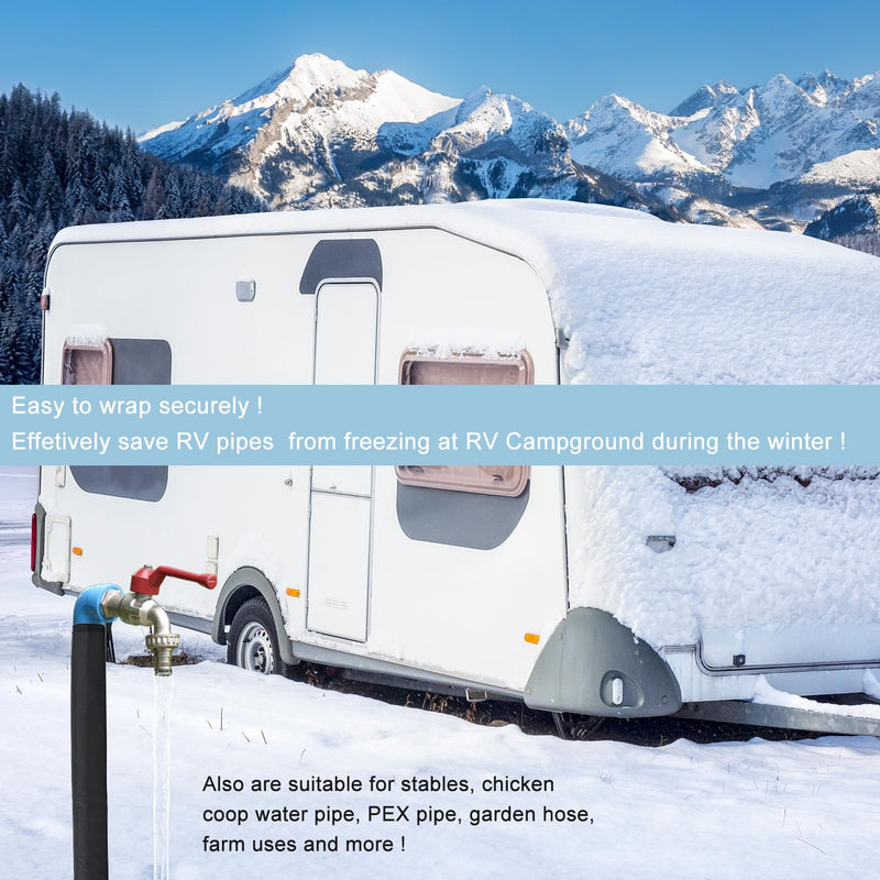 Water Pipe Heat Blanket, 39"x7" Stickable Water Pipes Heater Tape with 6.6Ft Cable Foil Pipe Warmers Water Line Insulation Wrap Pipe Freeze Protection for Outdoor Pipe RV Sewer Hose, Max140˚F，110V 1pcs Water Pipe Heat Blanket