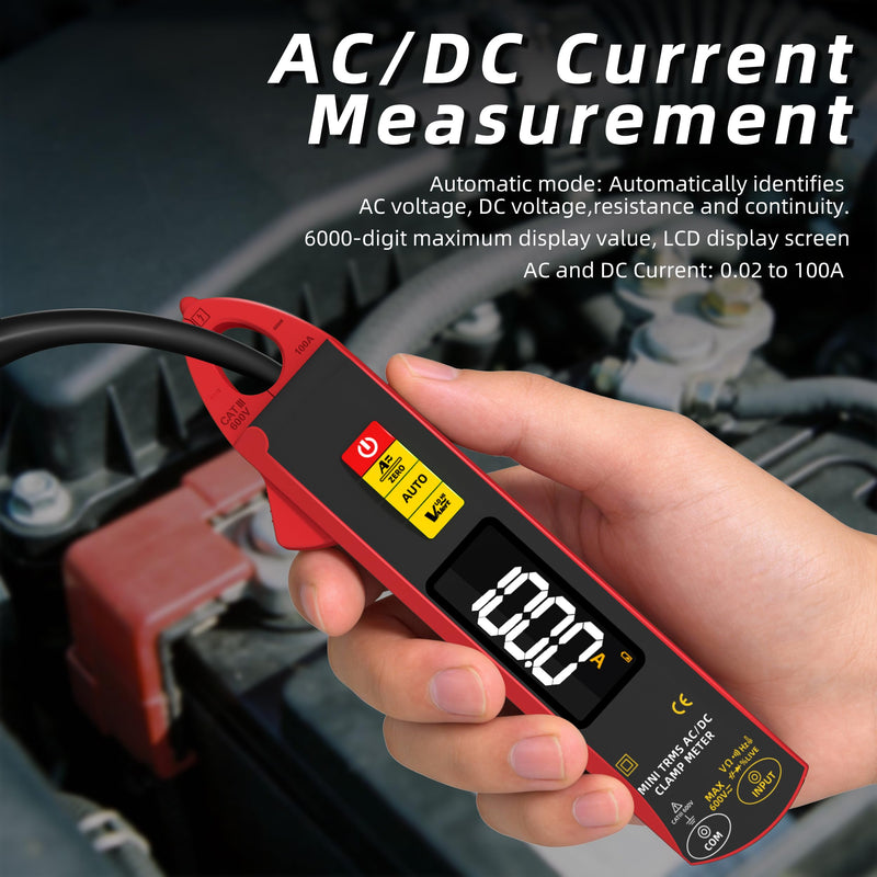 Bside UX1 Current Clamp 1mA DC AC Current Multimeter Ammeter DC AC Amplifier 6000 Counts Automatic Voltmeter Digital Capacity Temperature Resistance Voltage Tester